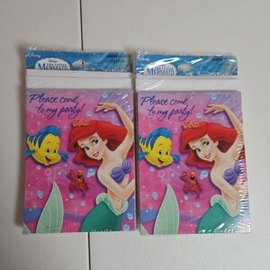 2 Vintage Disney Princess The Little Mermaid Party Invitations 8 Packs Envelopes